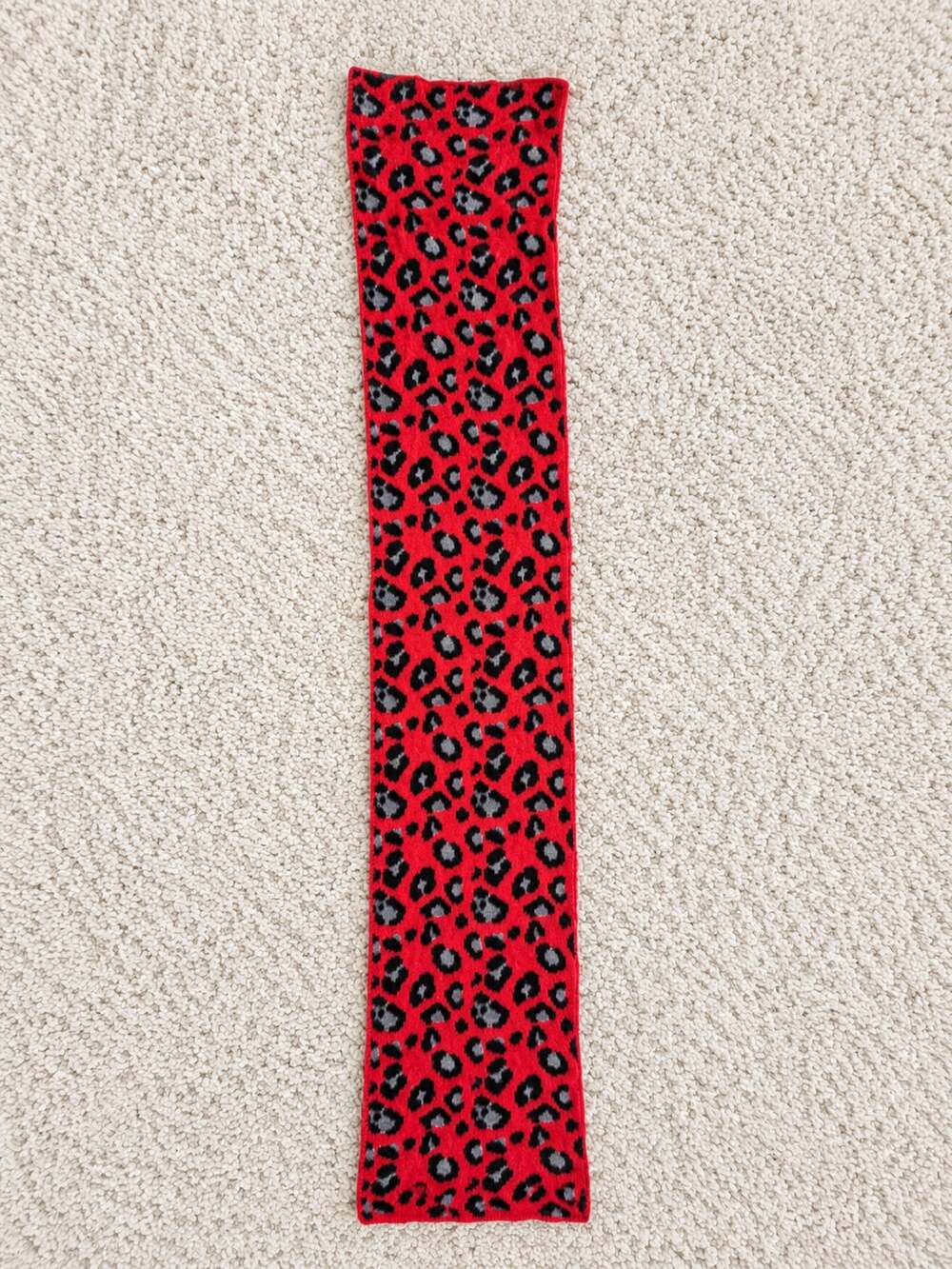 Torrid Red Leopard Print Knit Scarf